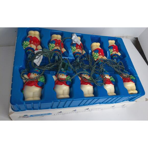 Santas Best Christmas Illuminated Tree Trimmer Set Blow Mold Snowman Lights - Picture 3 of 7